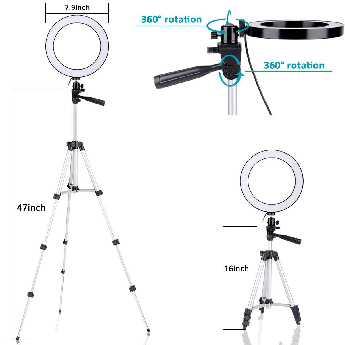 7.9 inch dimmable LED ring light strip