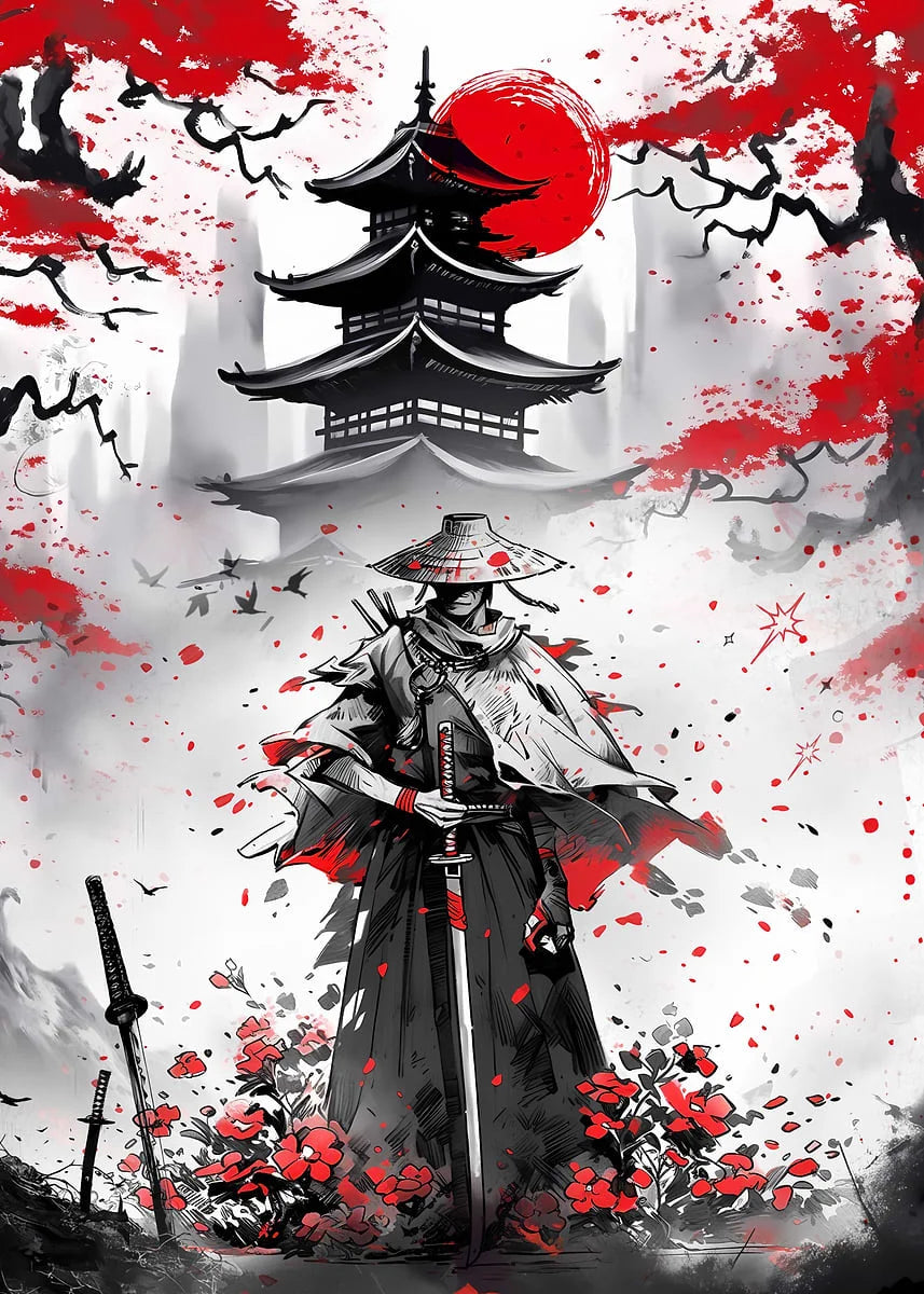 Lienzo Samurai decorativo