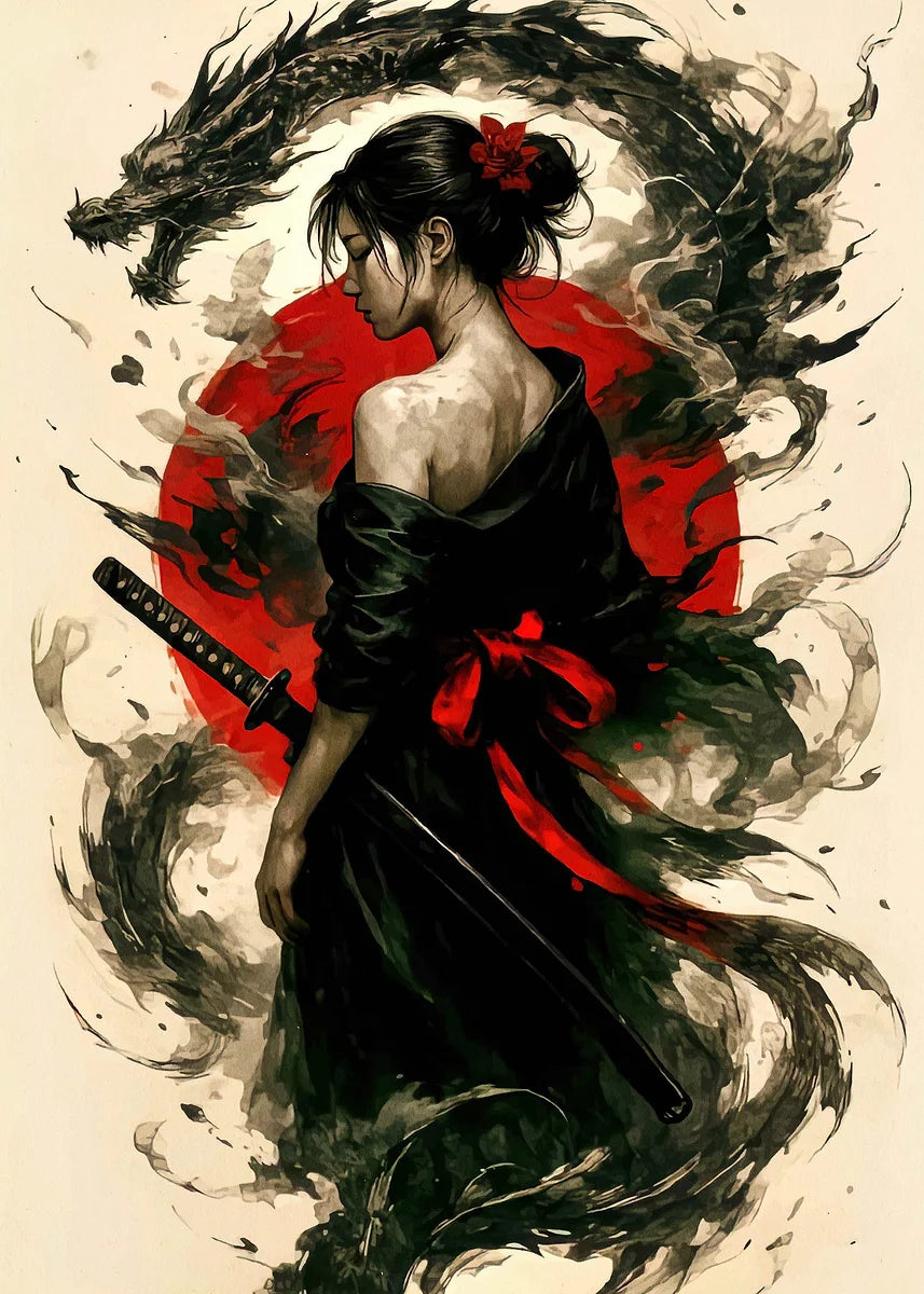 Lienzo Samurai decorativo