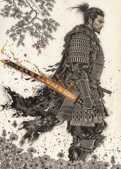 Lienzo Samurai decorativo