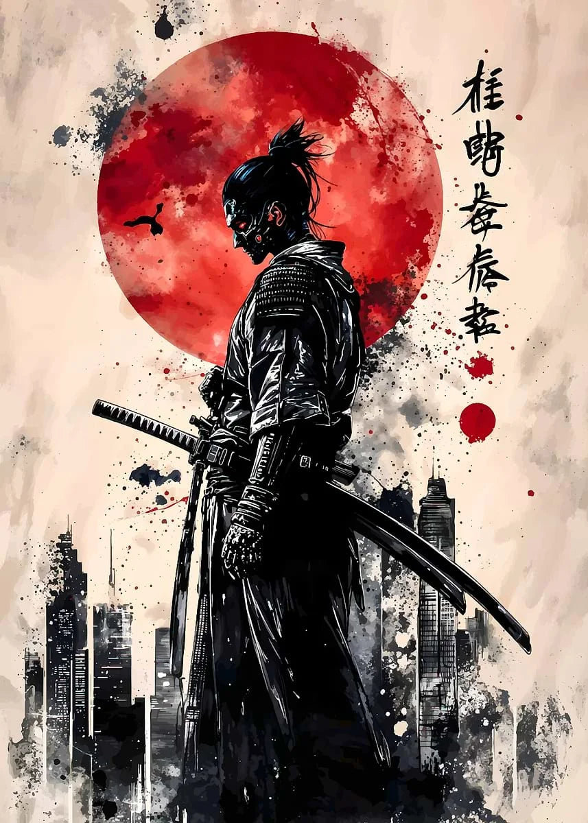 Lienzo Samurai decorativo