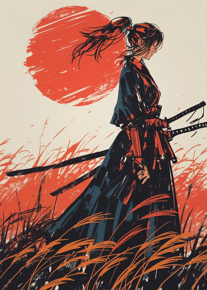 Lienzo Samurai decorativo