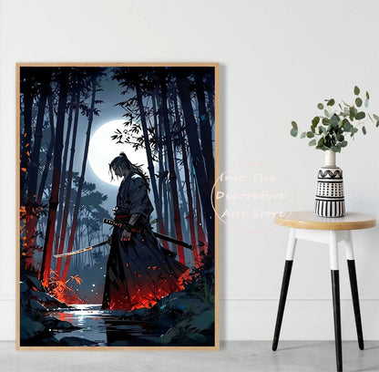 Lienzo Samurai decorativo