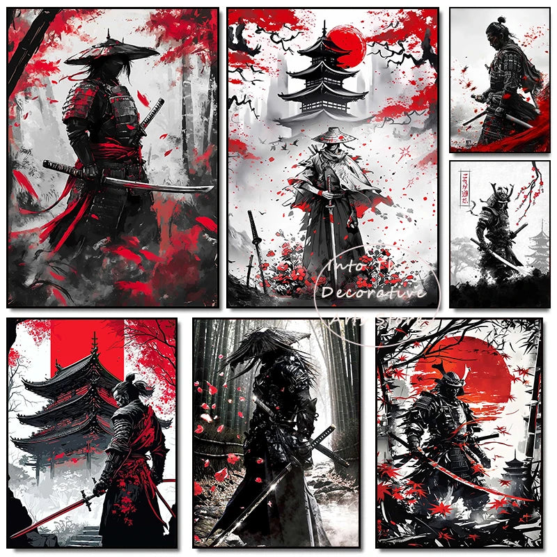 Lienzo Samurai decorativo