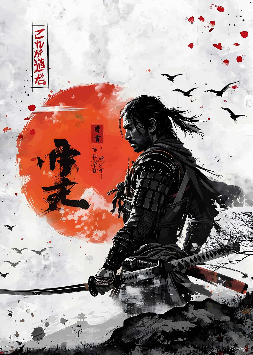 Lienzo Samurai decorativo