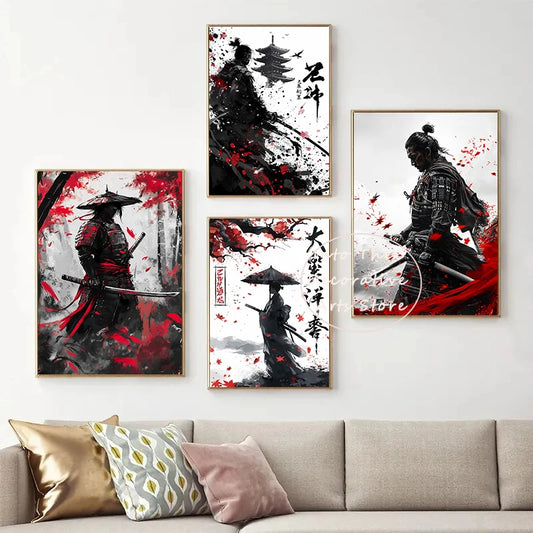 Lienzo Samurai decorativo