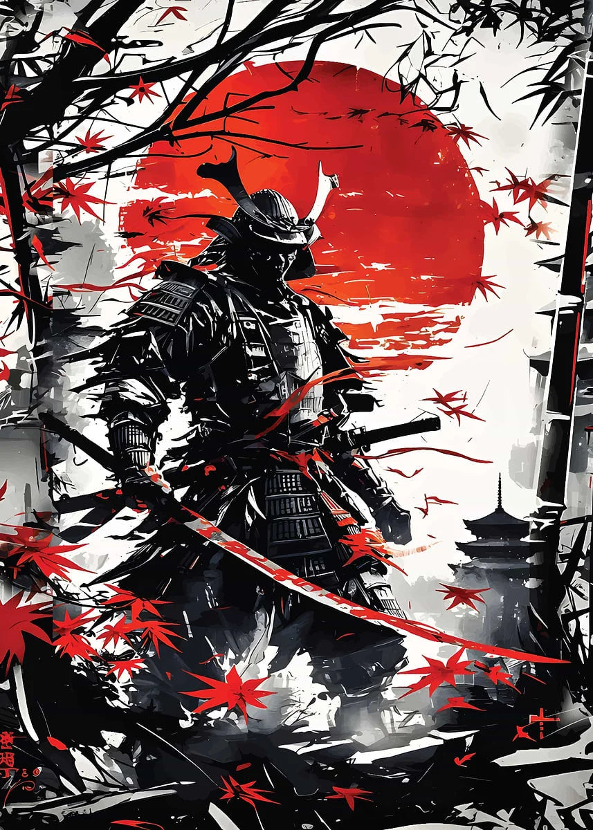 Lienzo Samurai decorativo