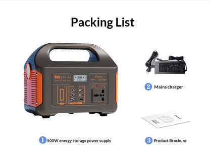 500W Night Market Stall Emergency Power Storage Outdoor Portable Power Station