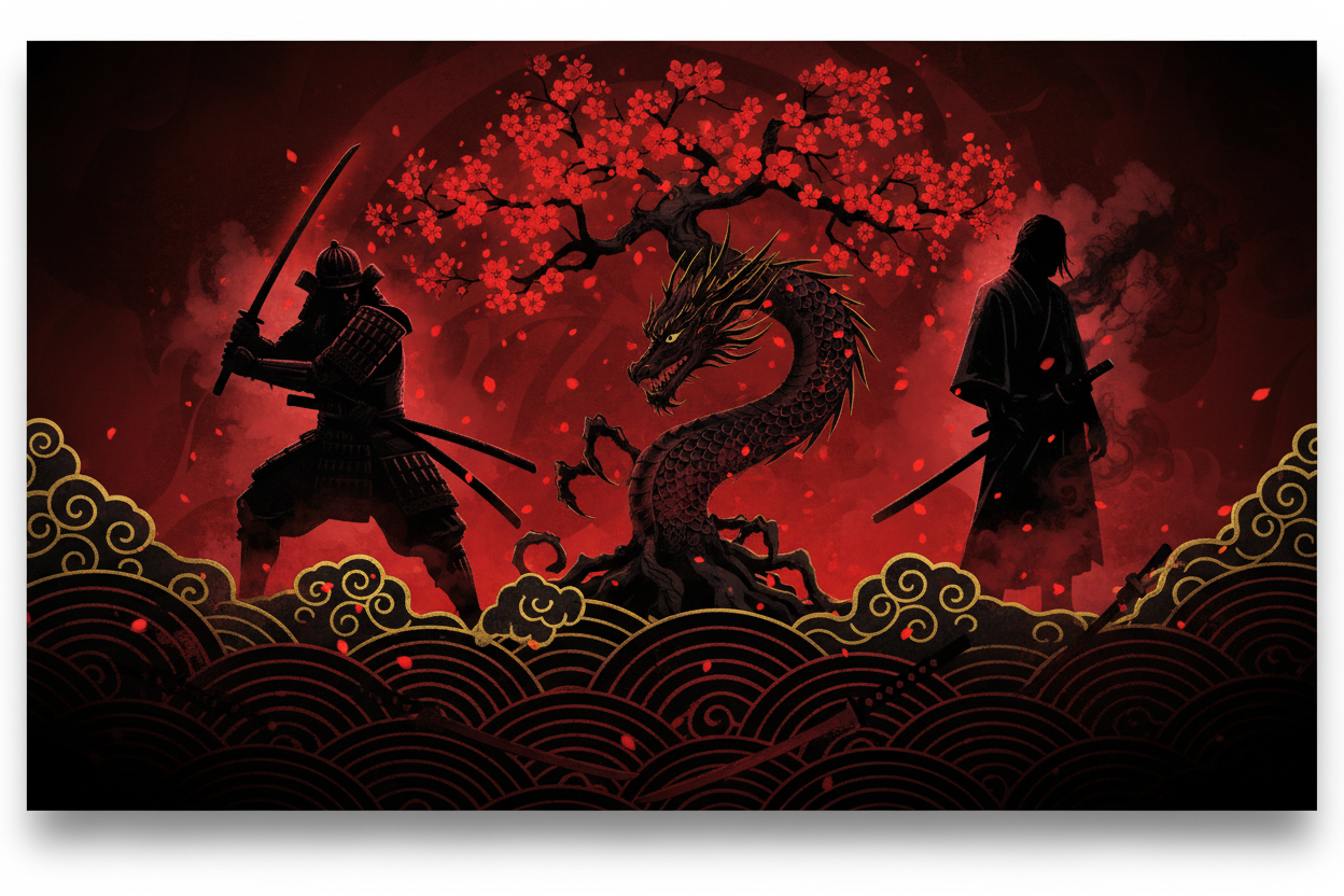 Fondo estilo samurai yakuza